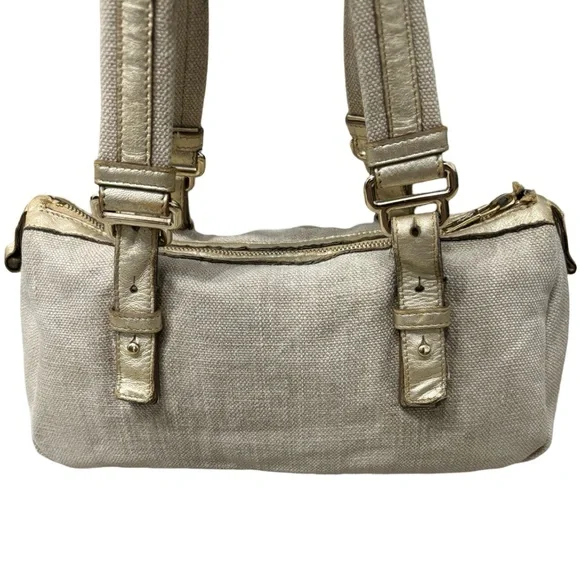 Yves Saint Laurent Cream and Gold Shoulder Bag - Picture 2 of 11